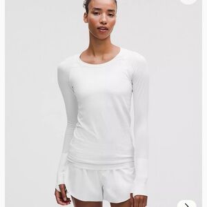 White Lululemon Athletica Long Sleeve Top